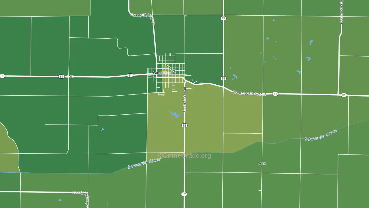 Ulah, IL Map of Vehicle Theft Rates