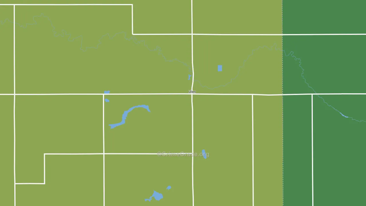 Ulen, MN Map of Vehicle Theft Rates