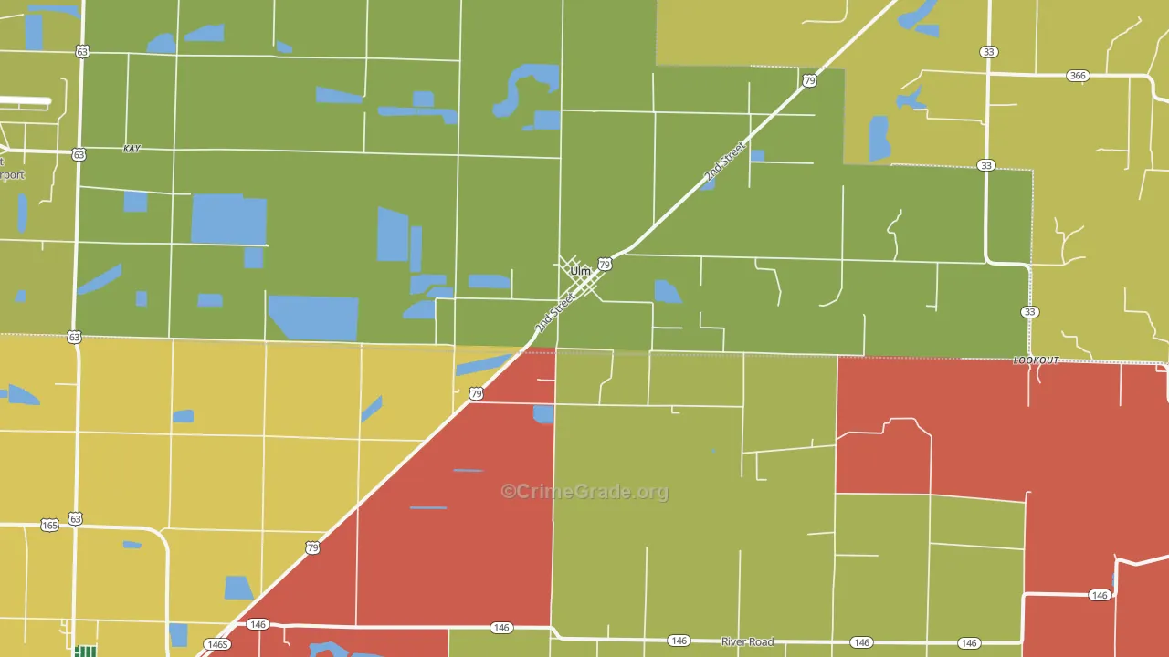 Ulm, AR Map of Vehicle Theft Rates