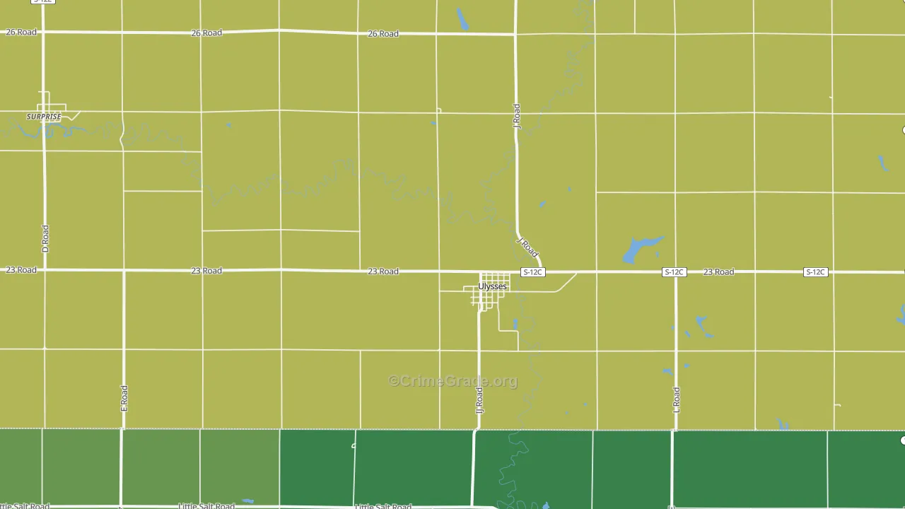 Ulysses, NE Map of Vehicle Theft Rates