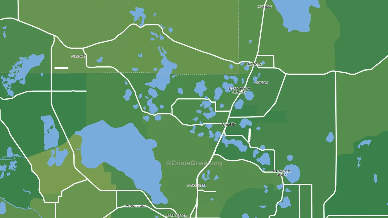Umatilla, FL Map of Vehicle Theft Rates