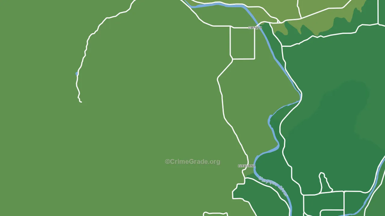 Umpqua, OR Map of Vehicle Theft Rates