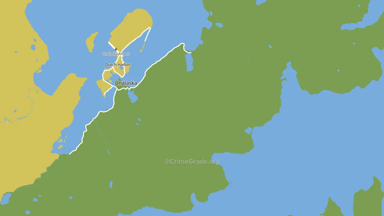 Unalaska, AK Map of Vehicle Theft Rates