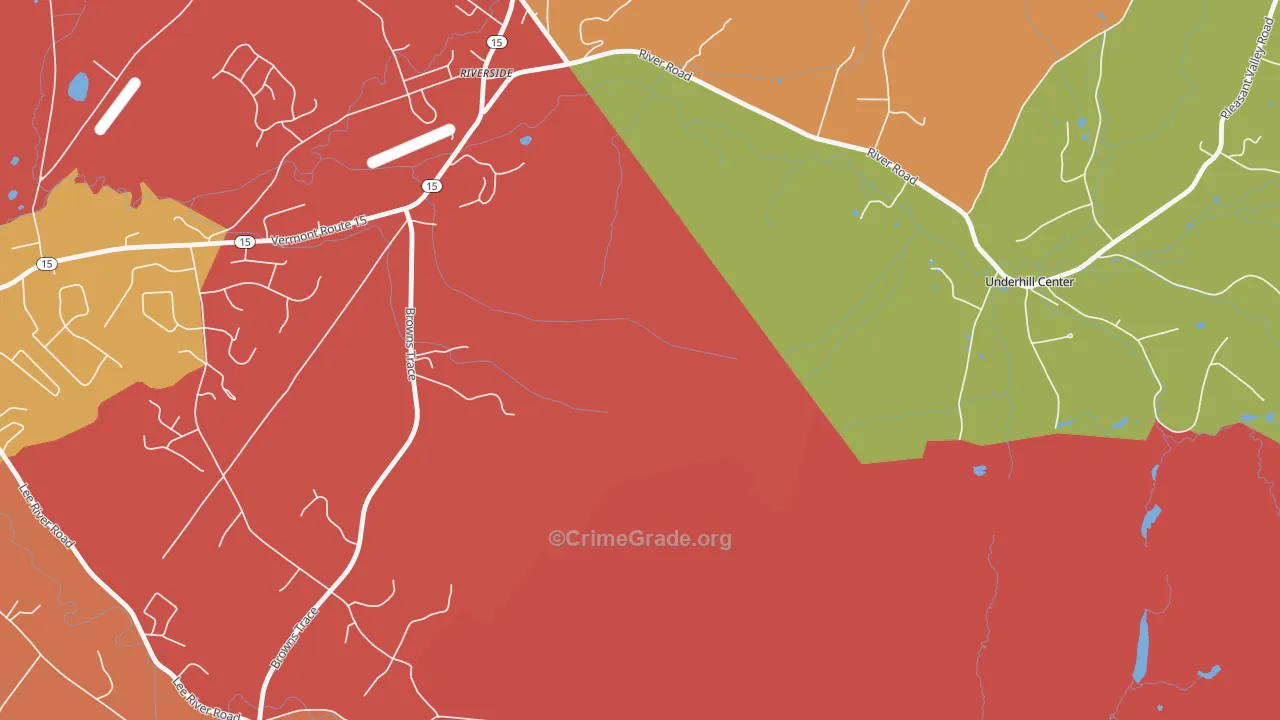 Underhill Center, VT Map of Vehicle Theft Rates