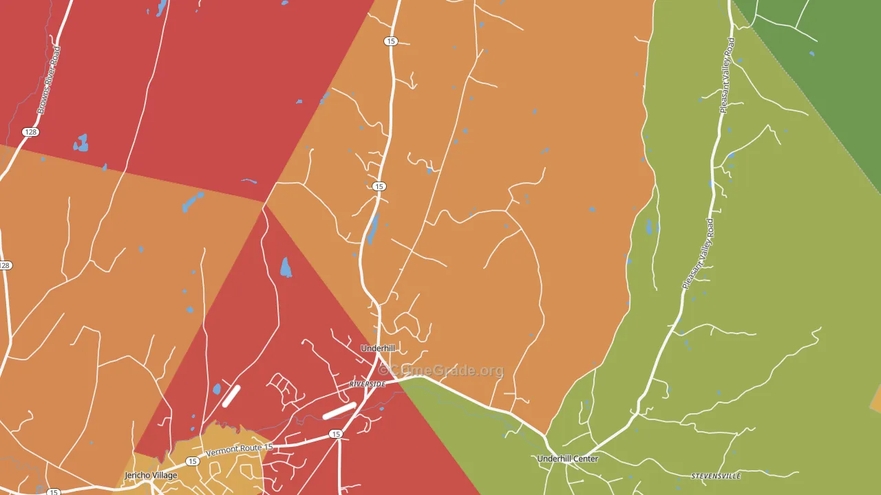 Underhill, VT Map of Vehicle Theft Rates