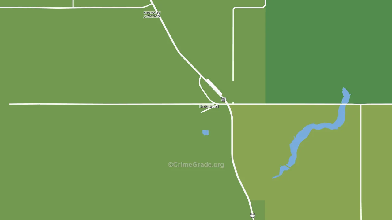 Underwood, ND Map of Vehicle Theft Rates