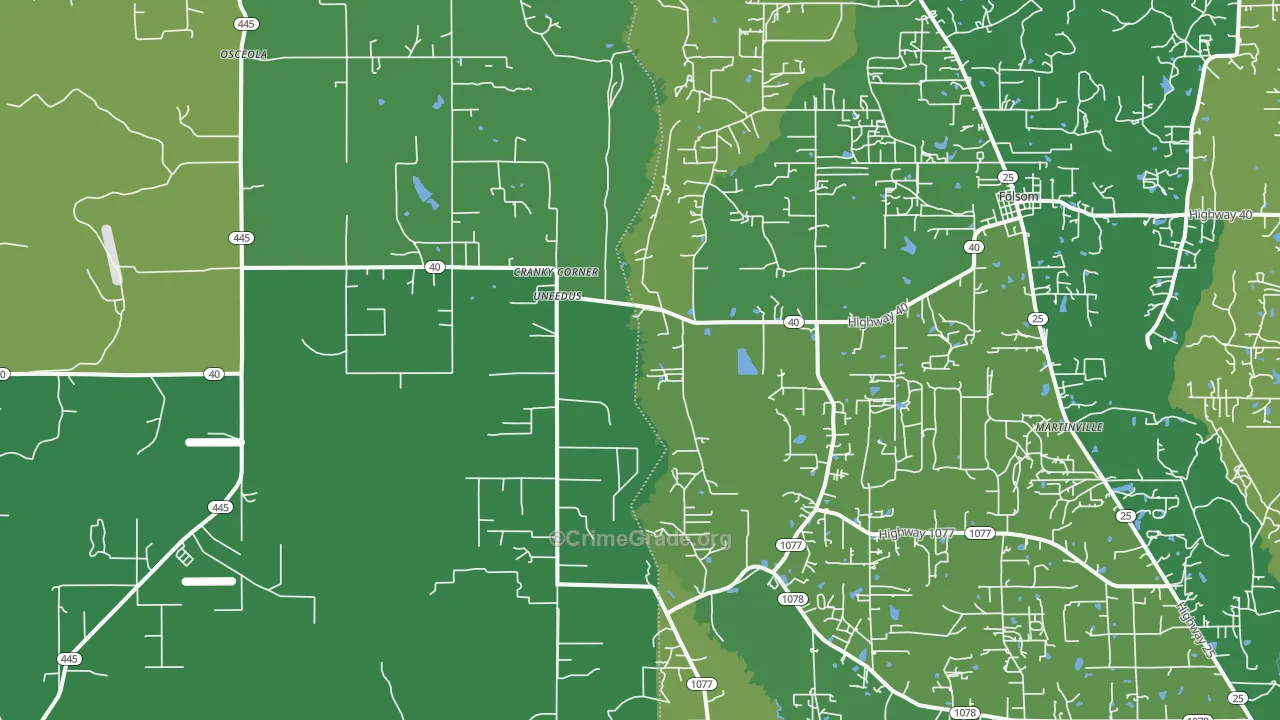 Uneedus, LA Map of Vehicle Theft Rates