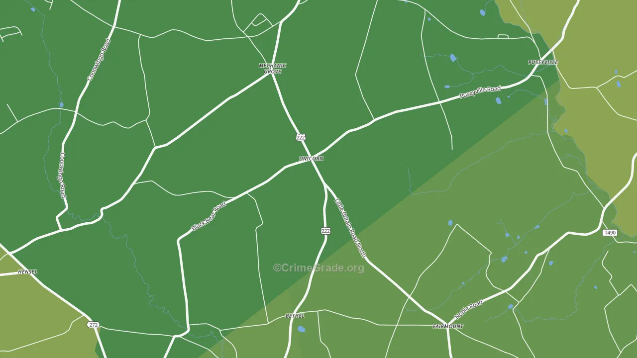 Unicorn, PA Map of Vehicle Theft Rates