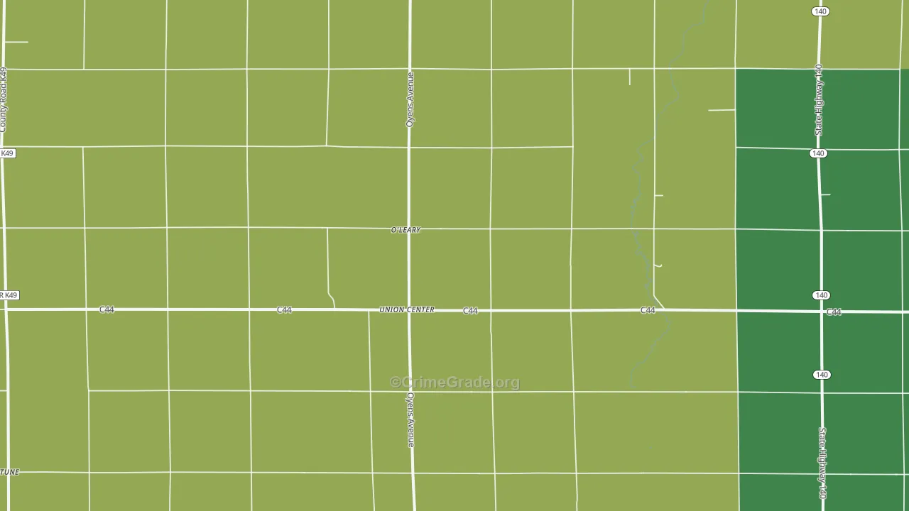Union Center, IA Map of Vehicle Theft Rates