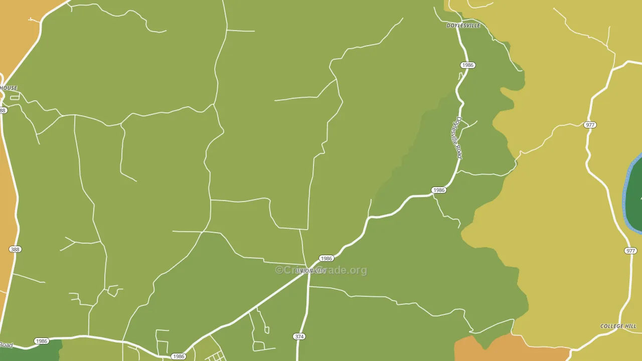Union City, KY Map of Vehicle Theft Rates