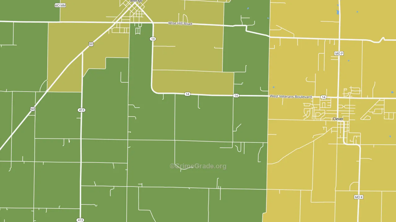 Union City, MO Map of Vehicle Theft Rates
