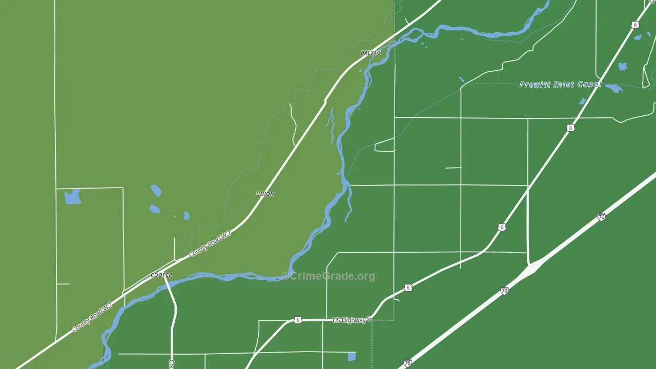 Union, CO Map of Vehicle Theft Rates