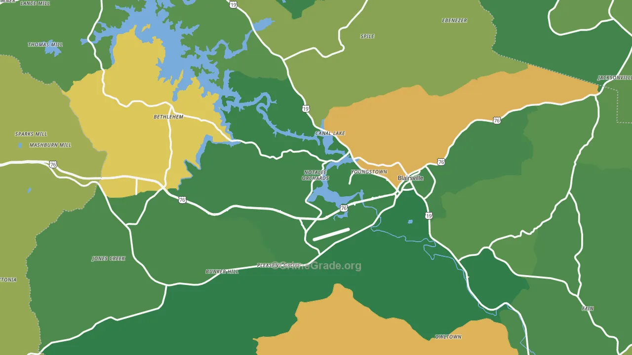 Union County, GA Map of Vehicle Theft Rates