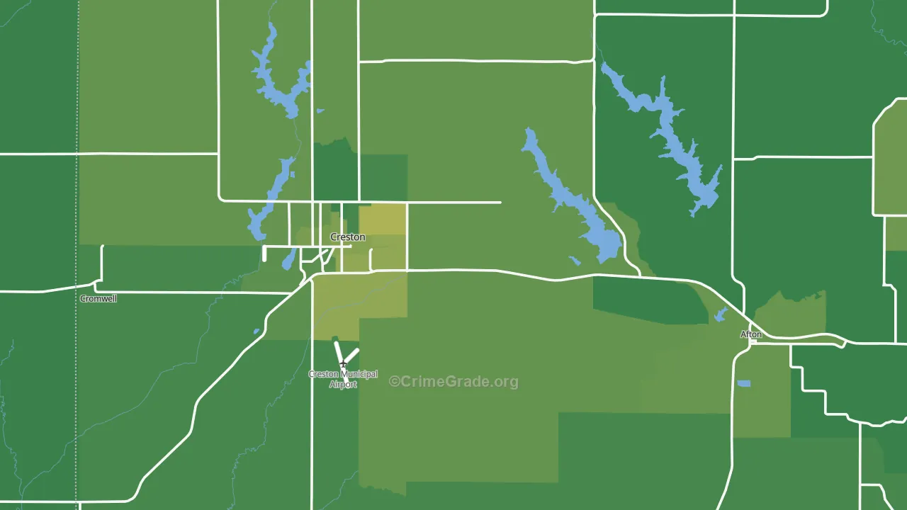 Union County, IA Map of Vehicle Theft Rates