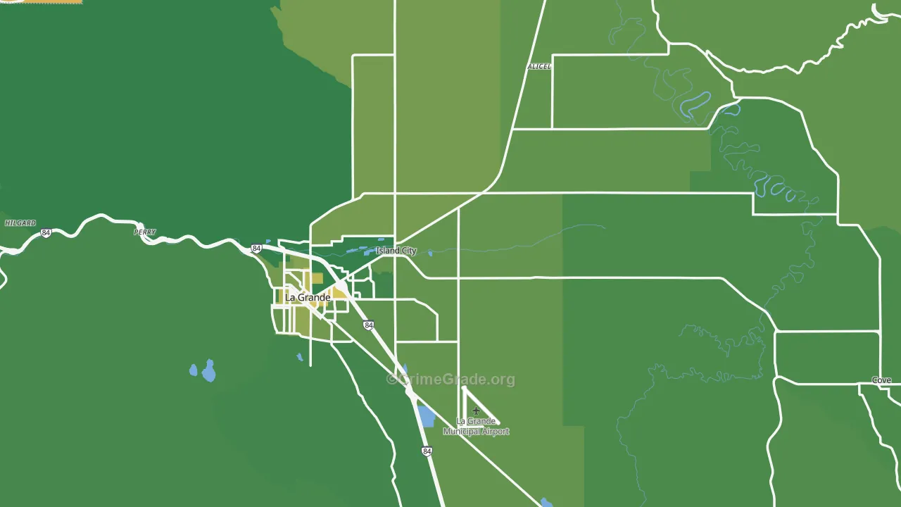 Union County, OR Map of Vehicle Theft Rates