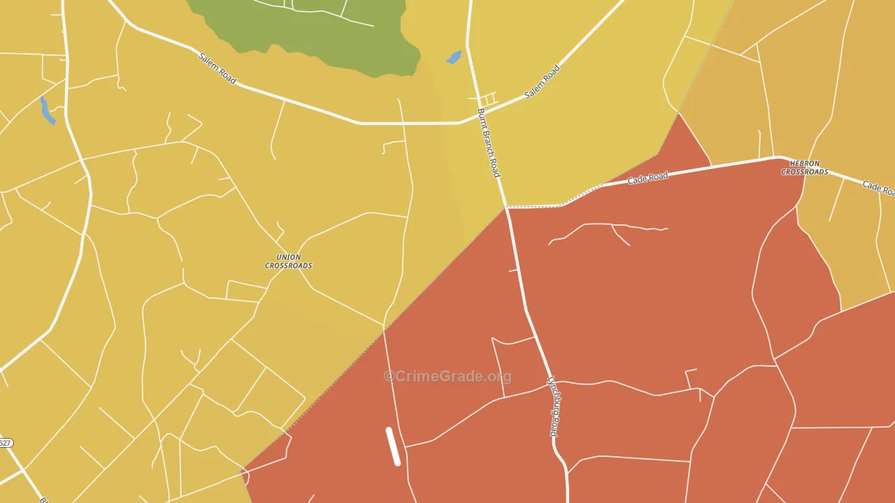 Union Crossroads, SC Map of Vehicle Theft Rates
