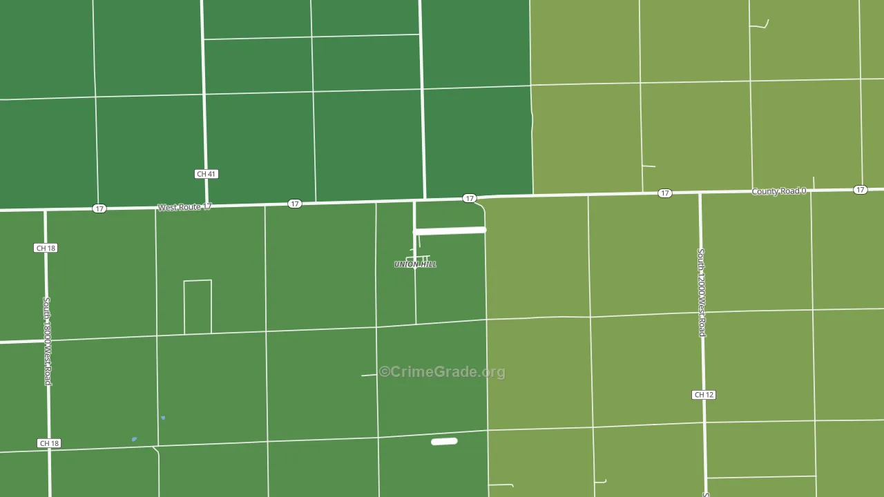 Union Hill, IL Map of Vehicle Theft Rates