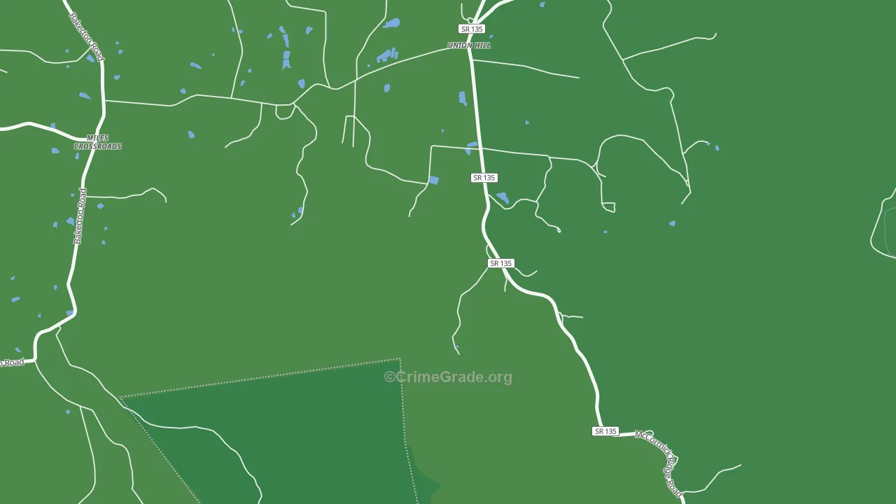 Union Hill, TN Map of Vehicle Theft Rates