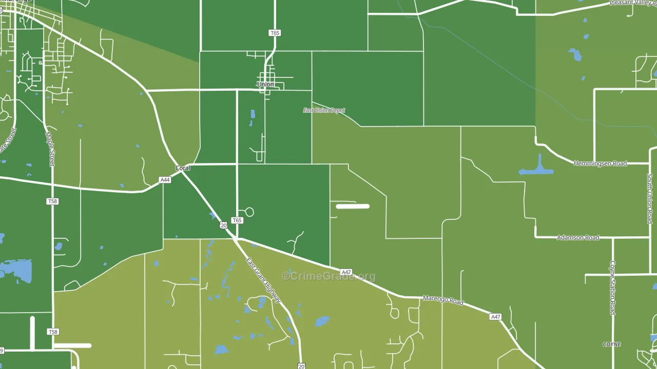 Union, IL Map of Vehicle Theft Rates