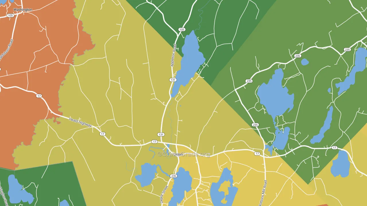 Union, ME Map of Vehicle Theft Rates