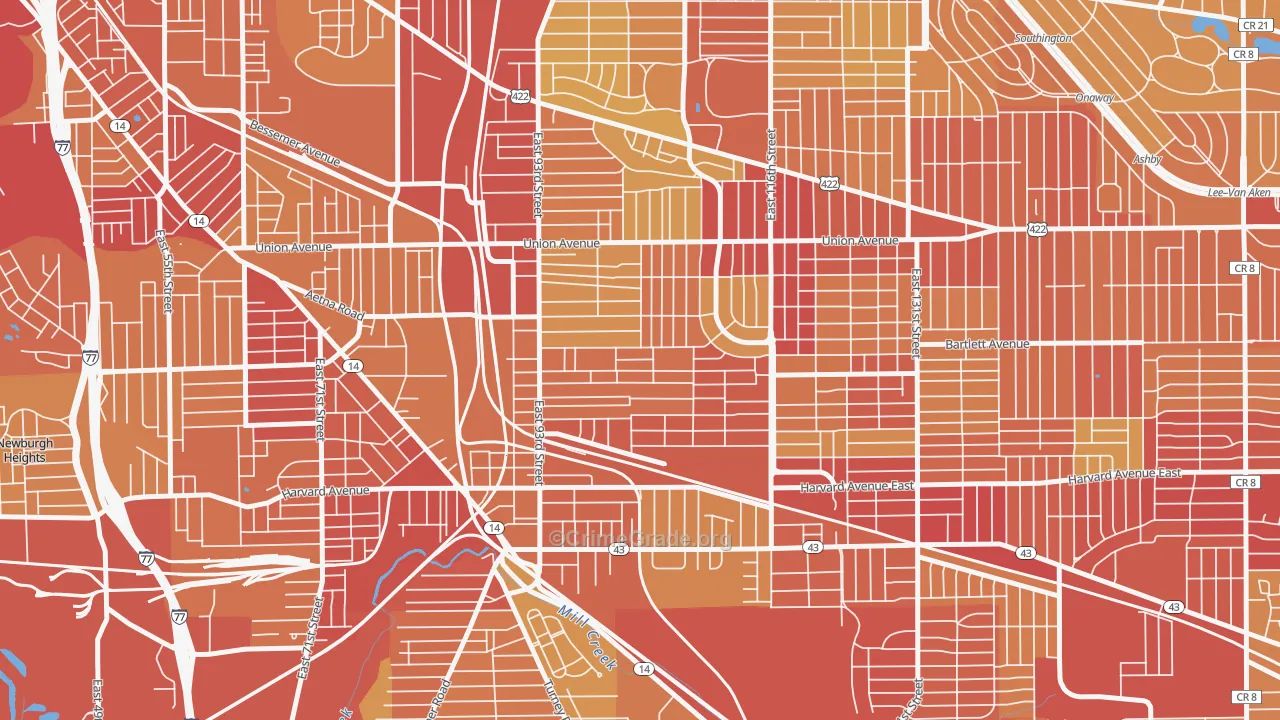 Union-Miles Park, Cleveland, OH Map of Vehicle Theft Rates