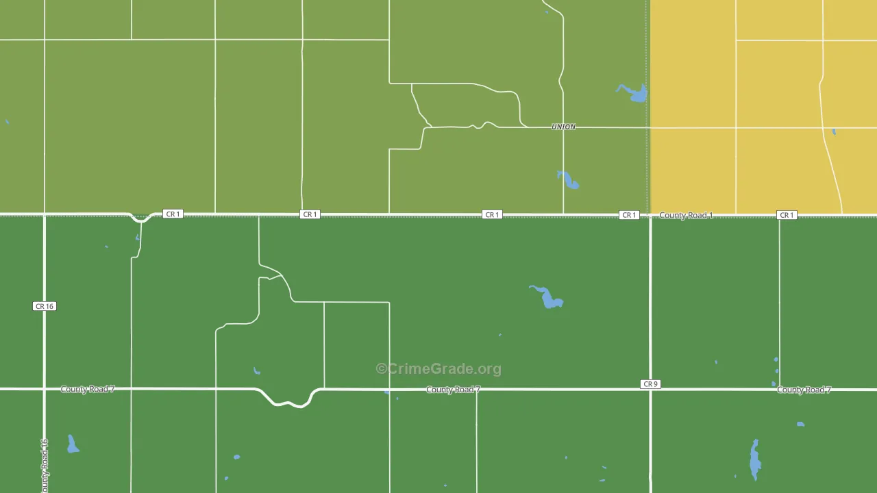 Union, ND Map of Vehicle Theft Rates