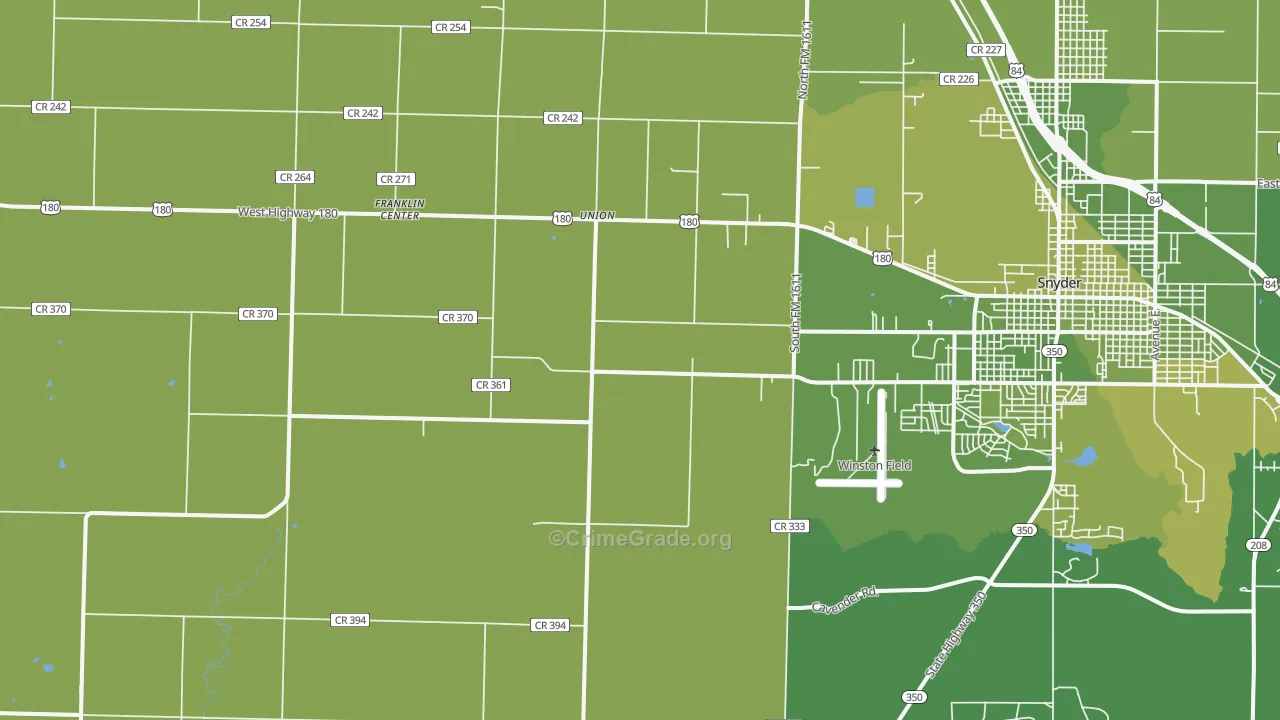 Union, TX Map of Vehicle Theft Rates
