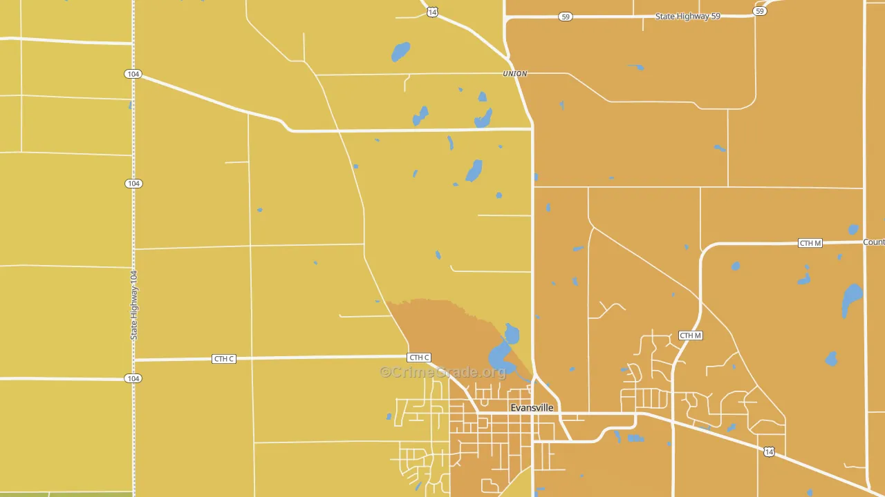 Union, WI Map of Vehicle Theft Rates