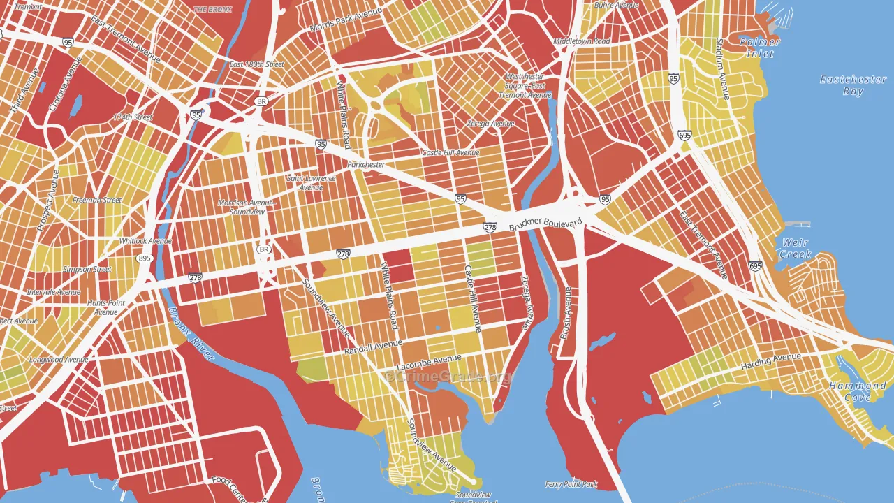 Unionport, Bronx, NY Map of Vehicle Theft Rates