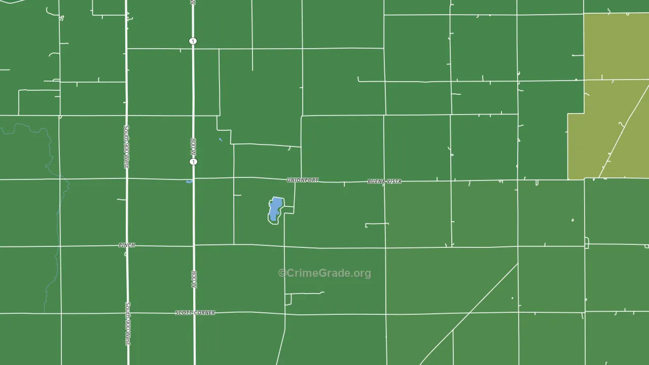 Unionport, IN Map of Vehicle Theft Rates