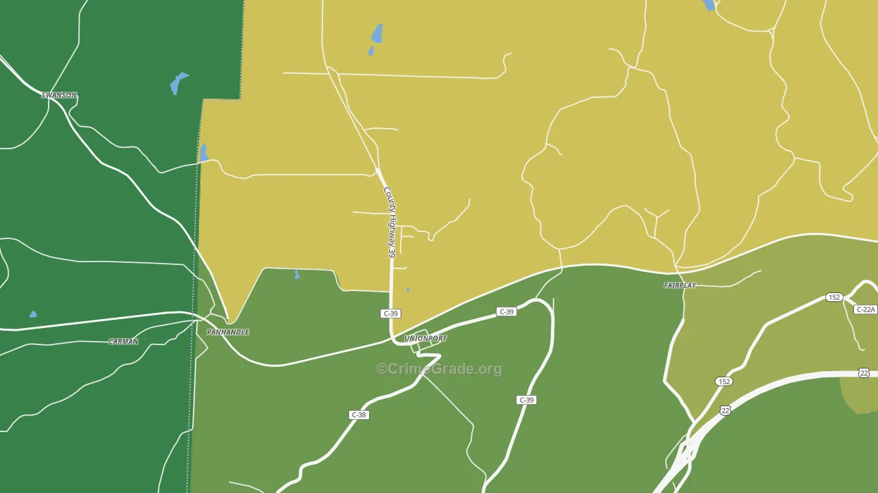 Unionport, OH Map of Vehicle Theft Rates