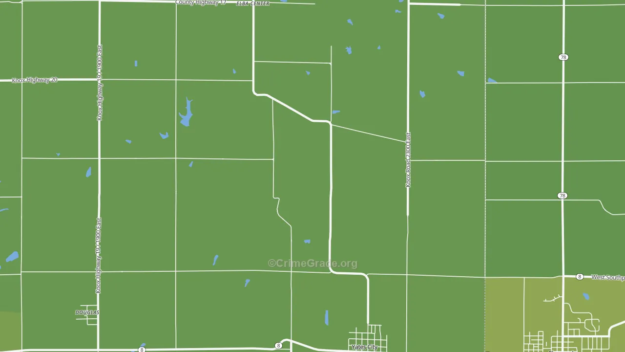 Uniontown, IL Map of Vehicle Theft Rates