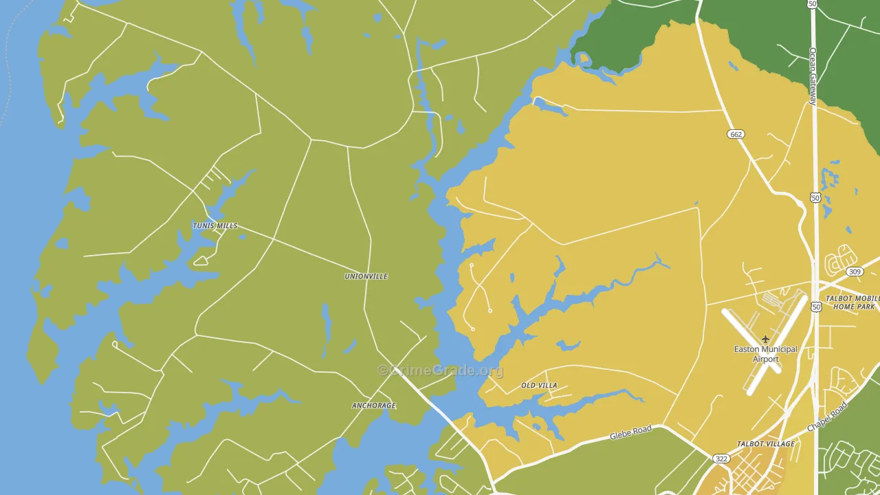 Unionville, MD Map of Vehicle Theft Rates