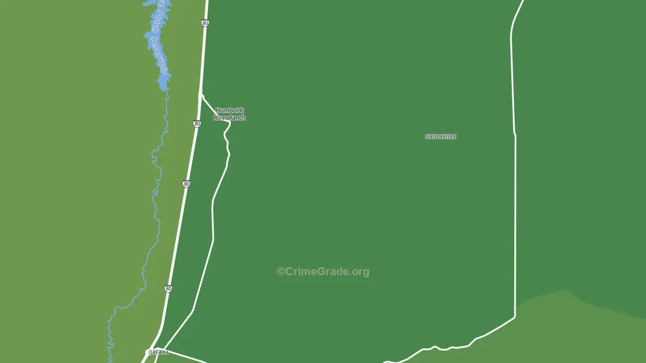 Unionville, NV Map of Vehicle Theft Rates