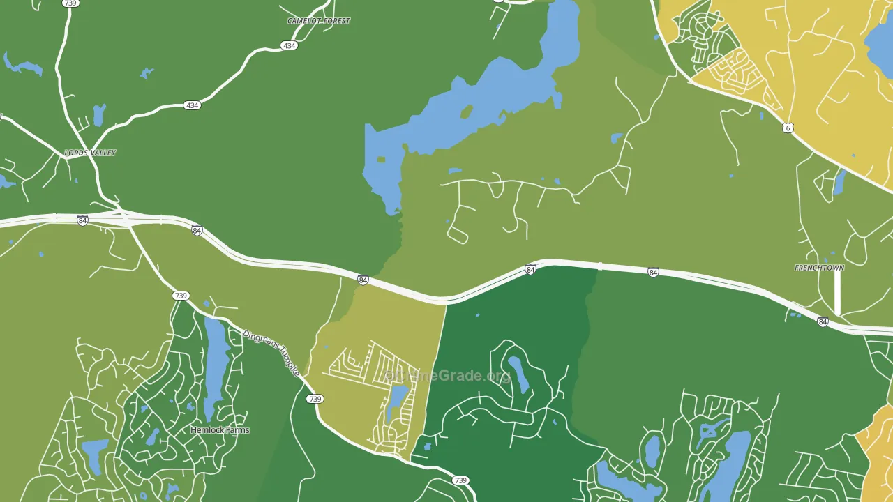 Unity House, PA Map of Vehicle Theft Rates