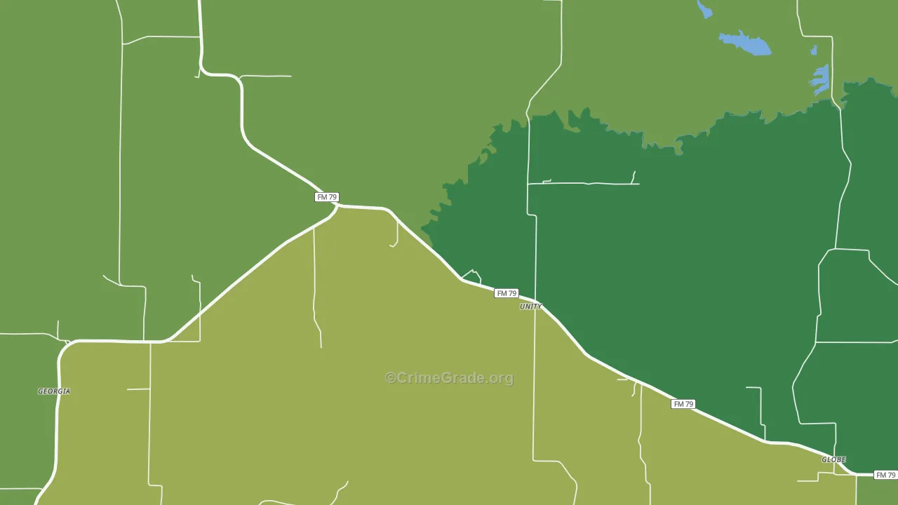 Unity, TX Map of Vehicle Theft Rates