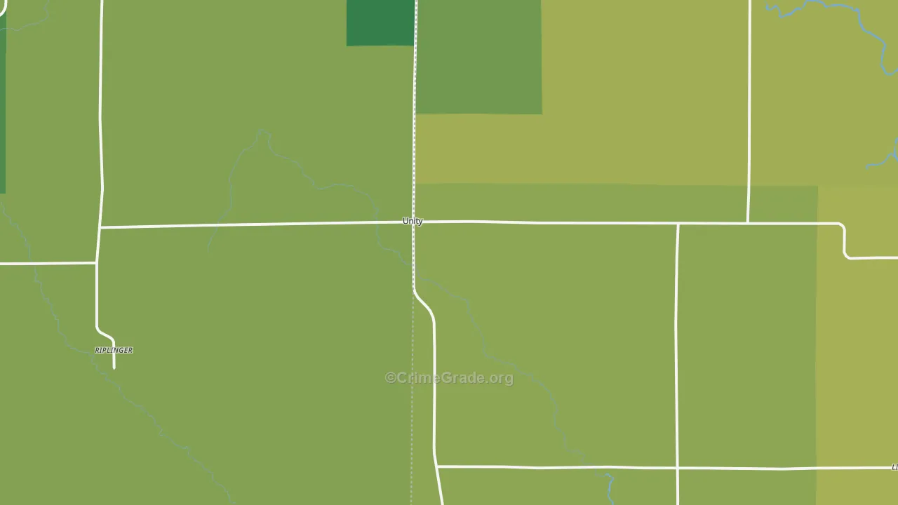 Unity, WI Map of Vehicle Theft Rates