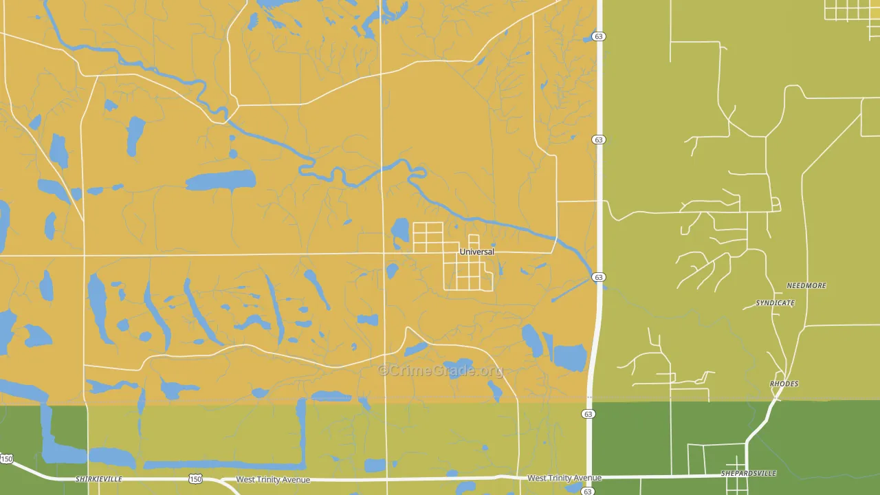 Universal, IN Map of Vehicle Theft Rates