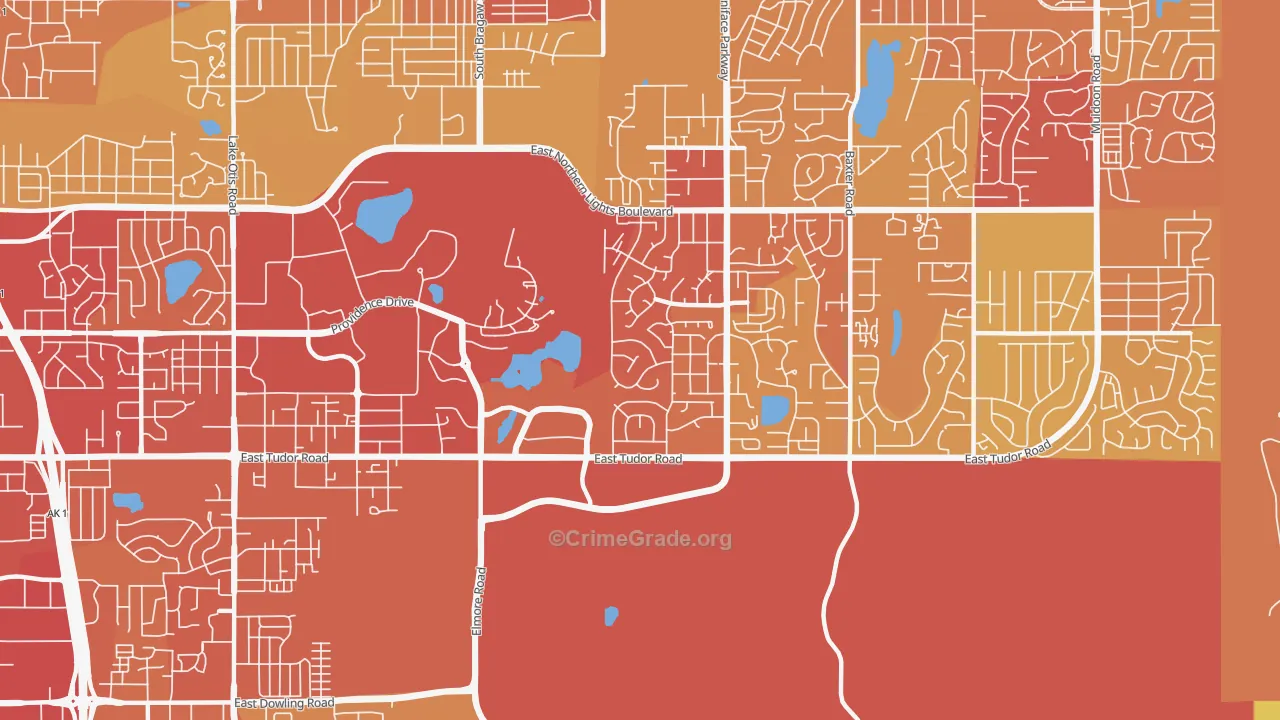 University Area, Anchorage, AK Map of Vehicle Theft Rates