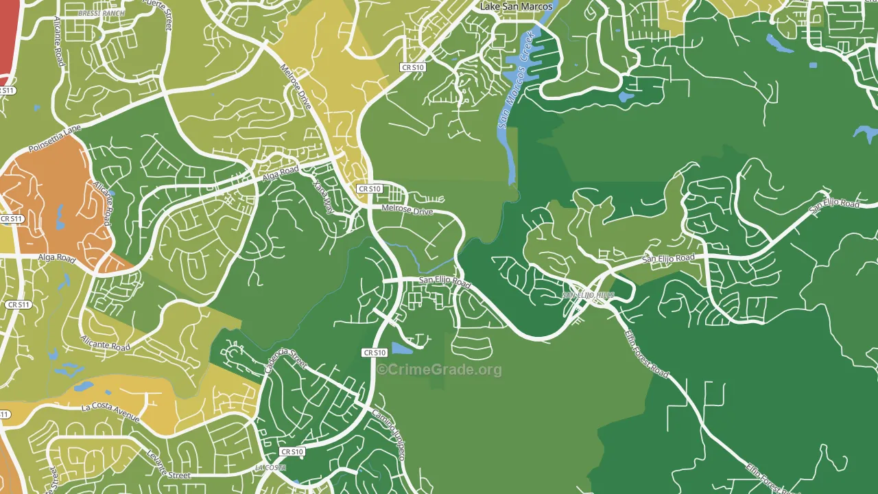 University Commons, San Marcos, CA Map of Vehicle Theft Rates