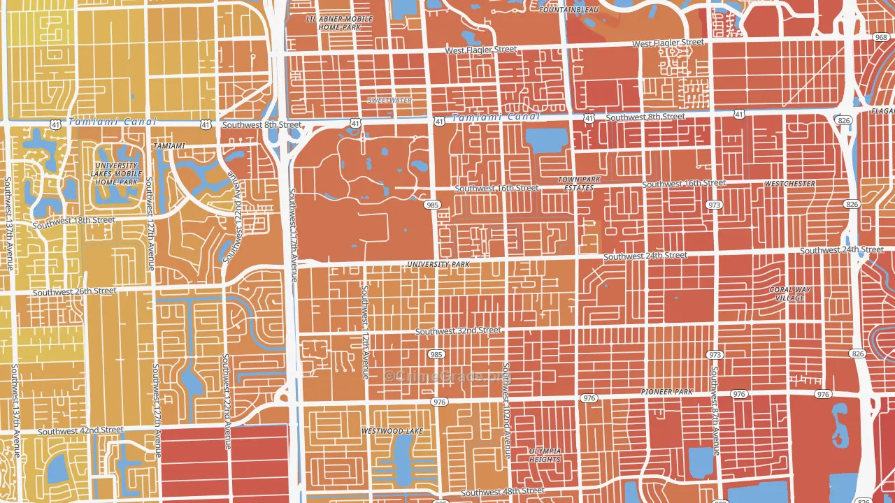 University Park, FL Map of Vehicle Theft Rates