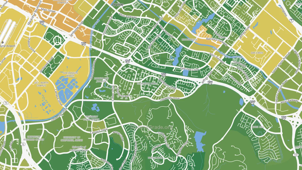 University Park, Irvine, CA Map of Vehicle Theft Rates