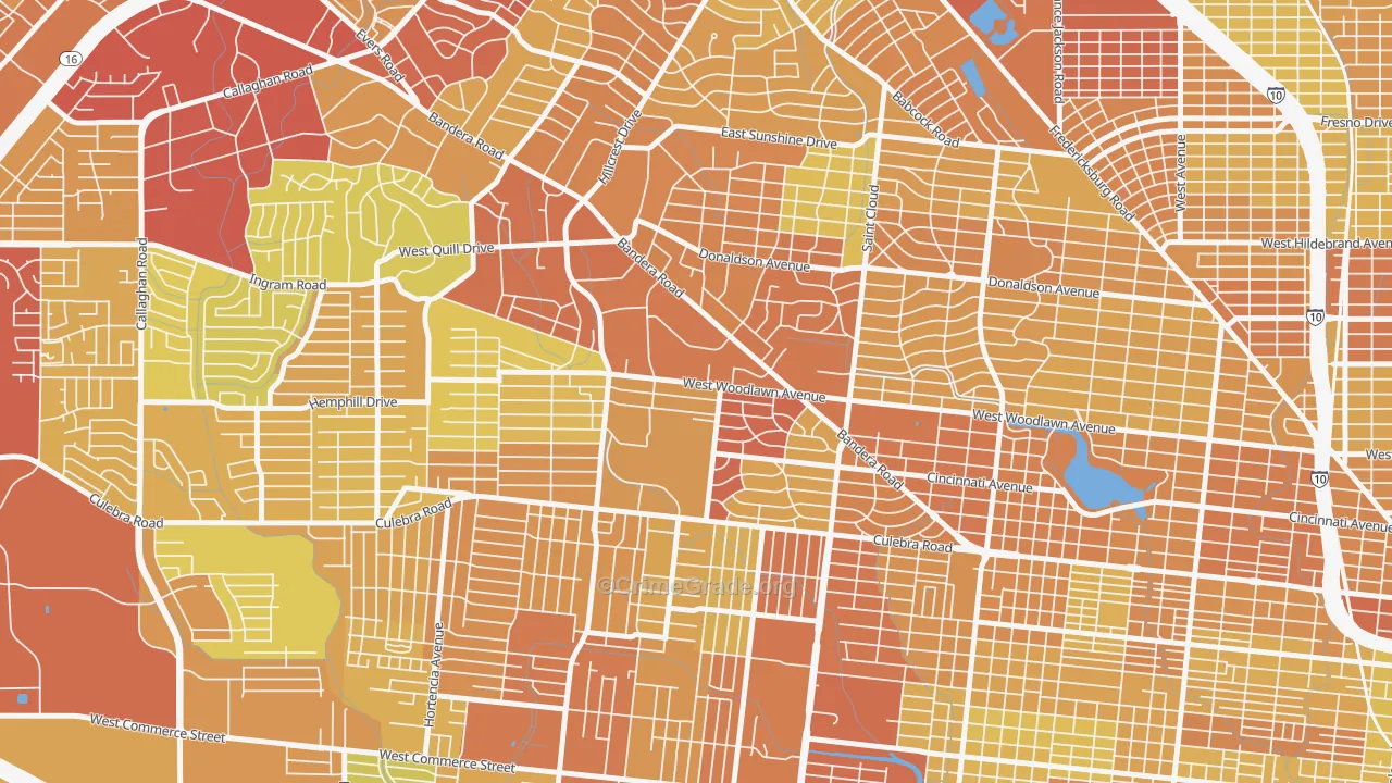 University Park-San Antonio, San Antonio, TX Map of Vehicle Theft Rates