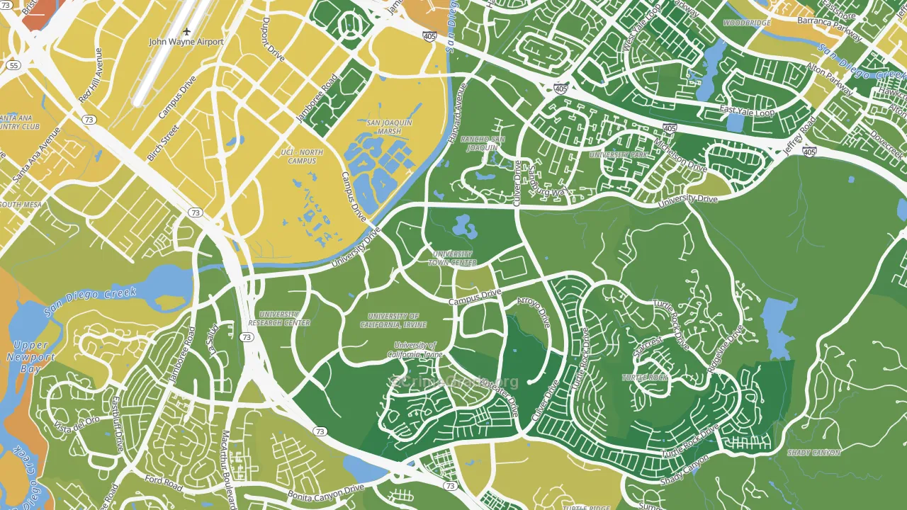 University Town Center, Irvine, CA Map of Vehicle Theft Rates
