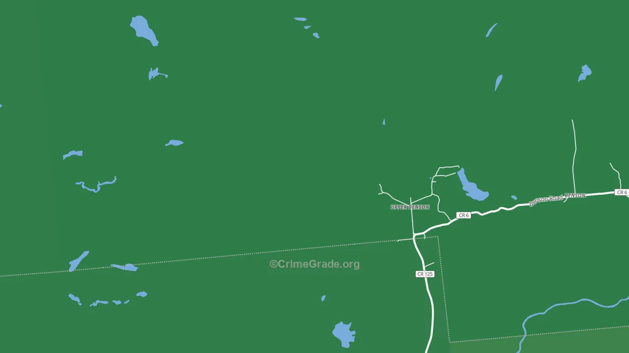 Upper Benson, NY Map of Vehicle Theft Rates