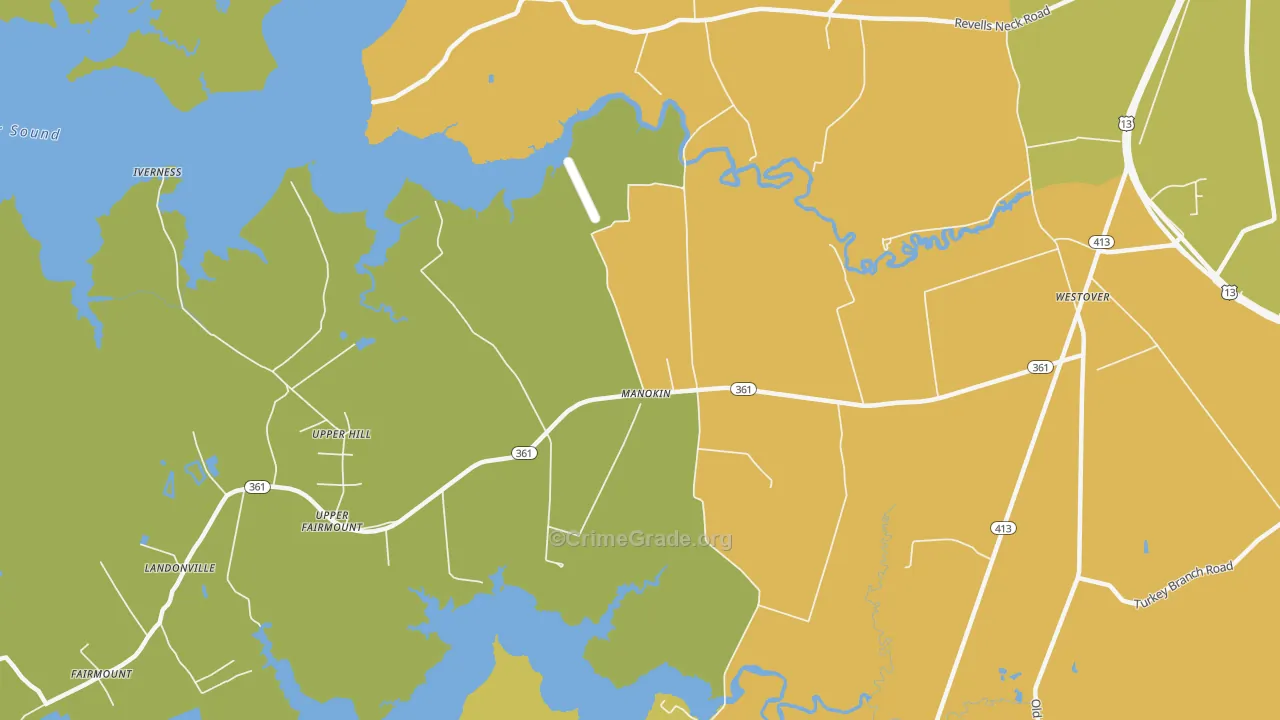 Upper Hill, MD Map of Vehicle Theft Rates
