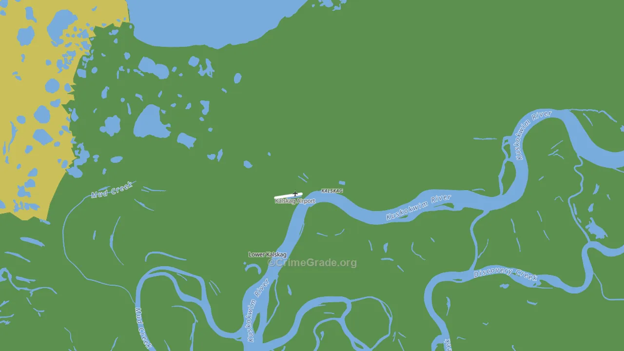 Upper Kalskag, AK Map of Vehicle Theft Rates
