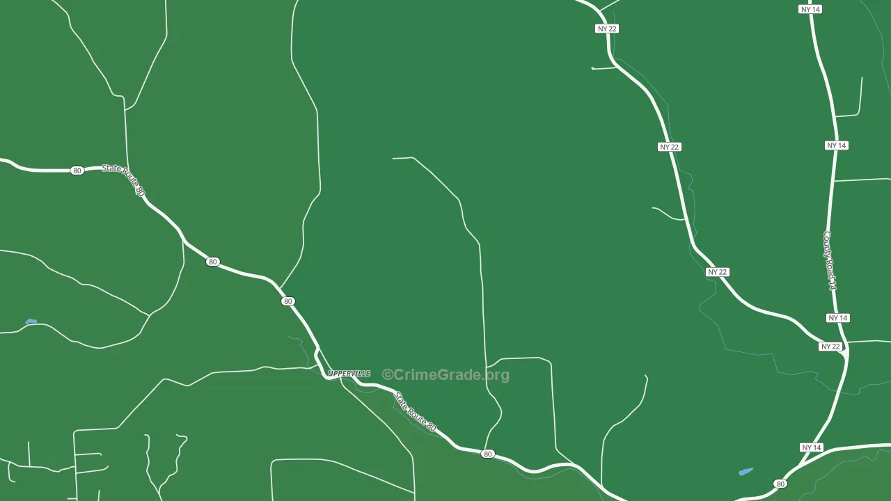 Upperville, NY Map of Vehicle Theft Rates