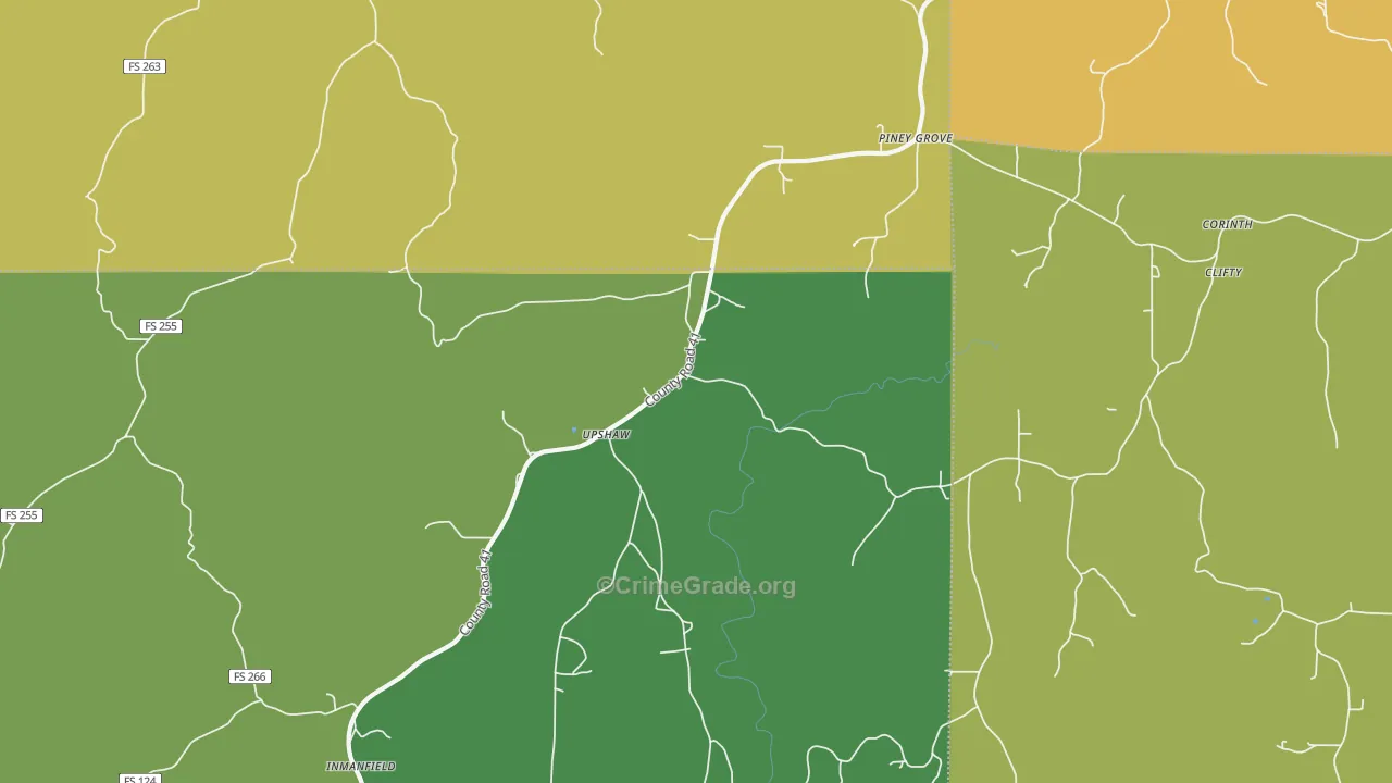 Upshaw, AL Map of Vehicle Theft Rates