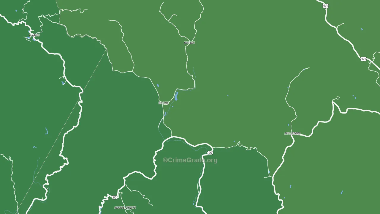 Upton, NC Map of Vehicle Theft Rates